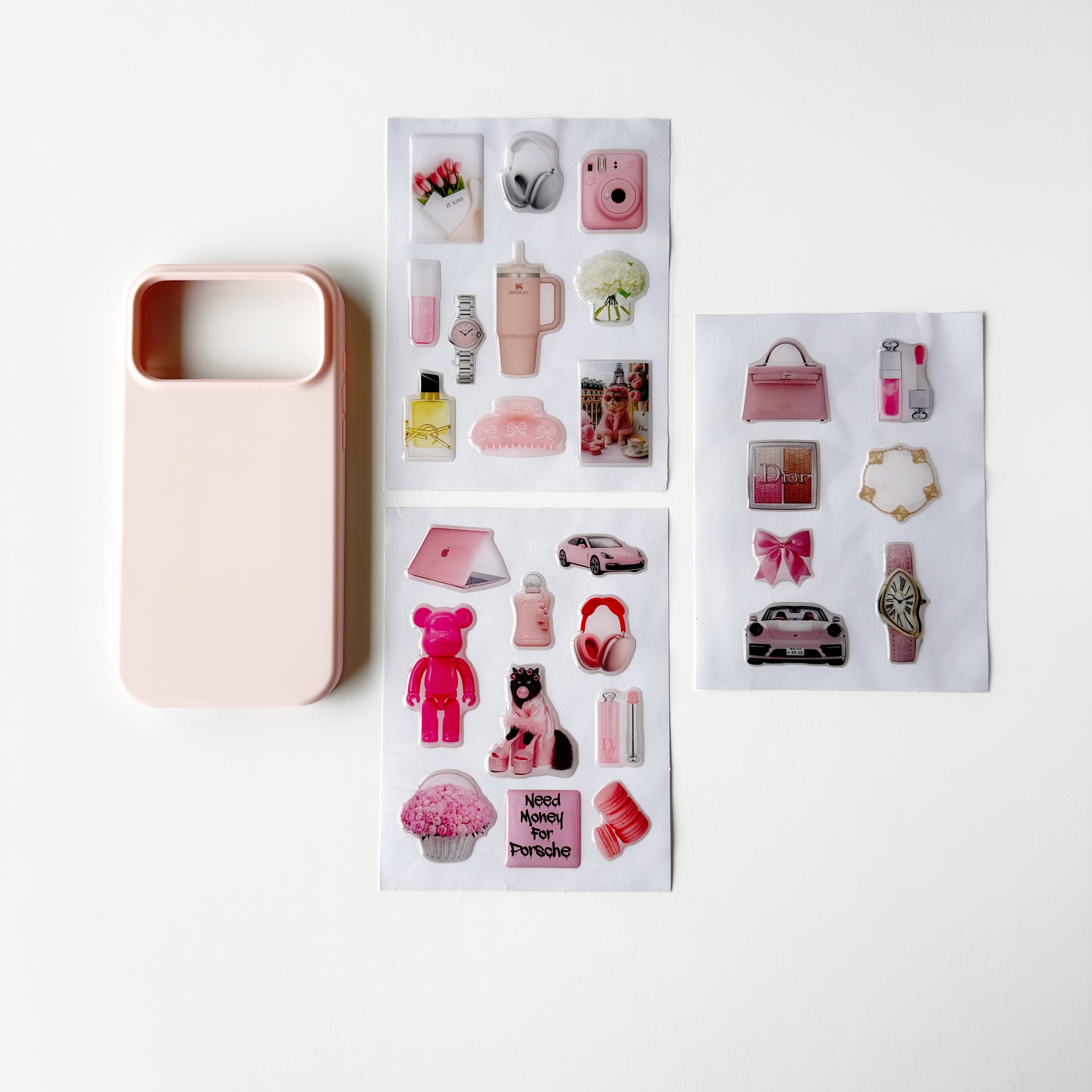 🌸 Pink Case and Sticker Set