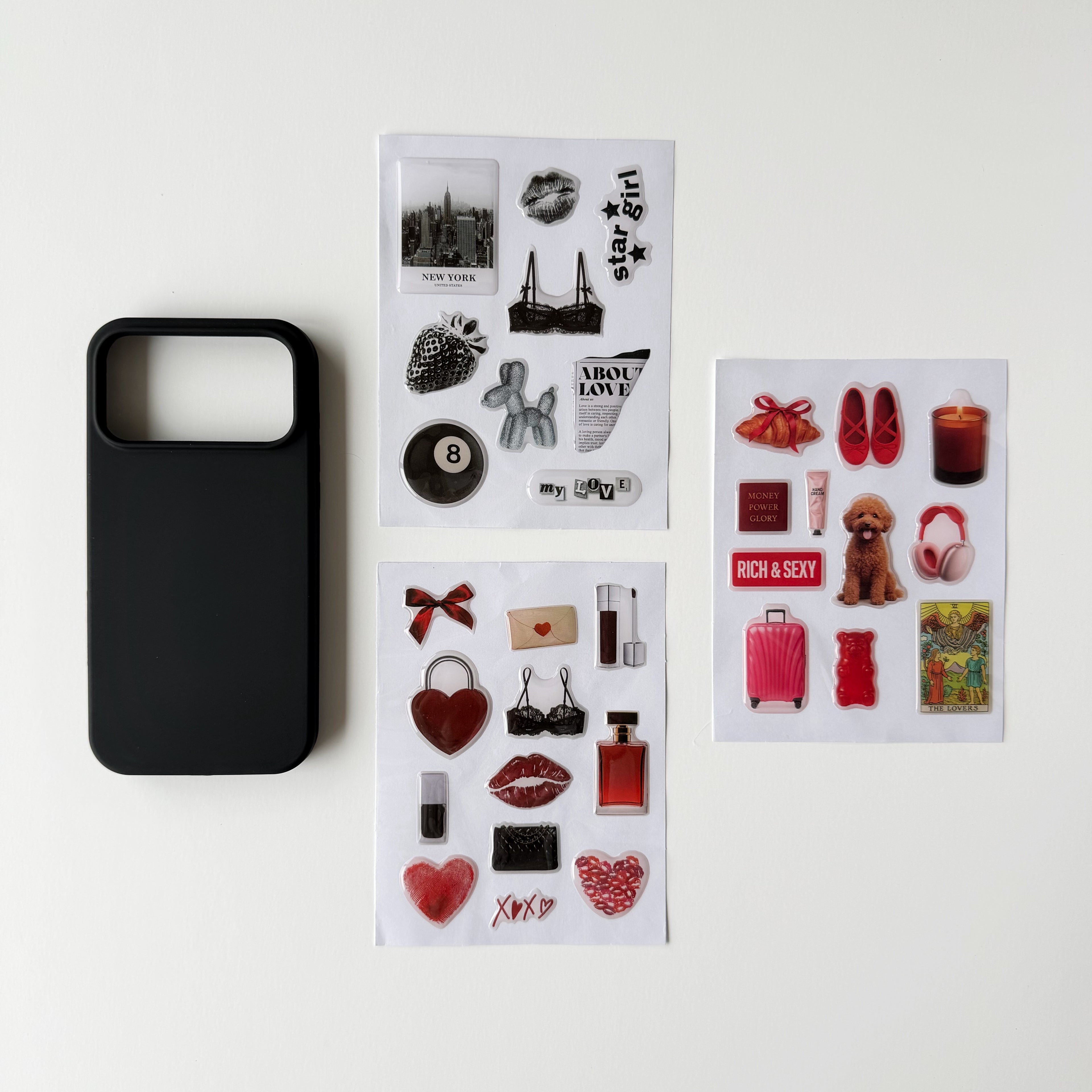 🖤 Black Case and Sticker Set