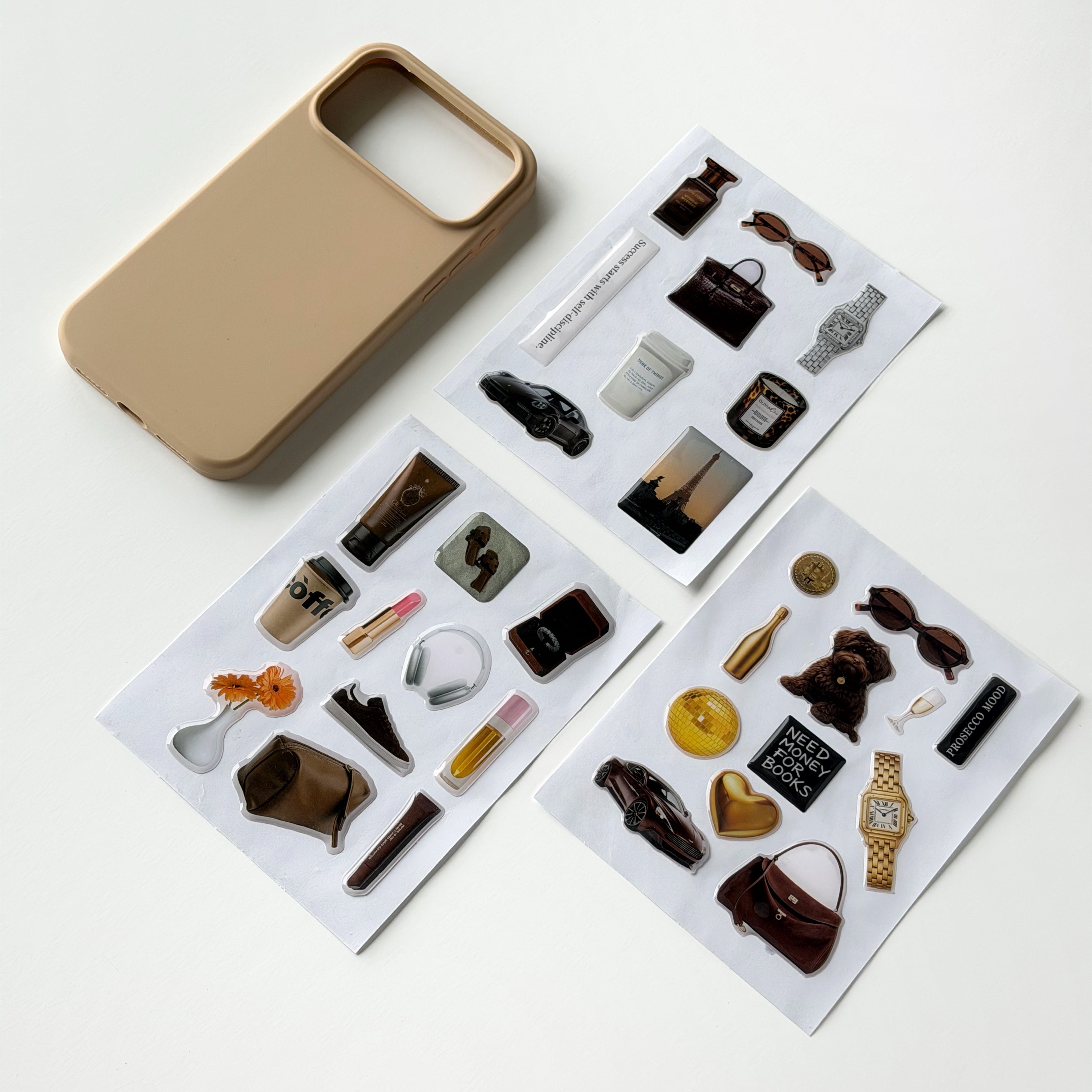 🤎 Brown Case and Sticker Set