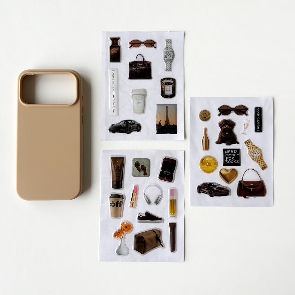 🤎 Brown Case and Sticker Set
